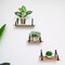 3 Natural Rectangular Wood FLOATING SHELVES Metal Brackets Room Home Decorations